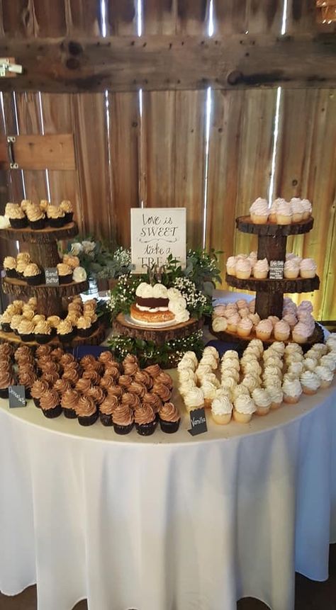 Vow Renewal Dessert Table, Sweets Table Set Up Ideas, Wedding Cakes And Cupcakes Display, Cupcake Table Display Graduation, Cupcake Table Wedding Display Elegant, Wedding Cupcake Table Display, Dessert Table Ideas Simple, Cake Tables For Weddings, 50th Anniversary Cake Table