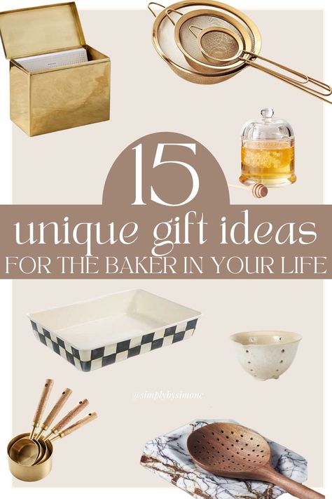 15 Unique Gift Ideas for the Baker in Your Life - Holiday Gift Guide 2021 - Baking - Unique Kitchen gifts - Christmas Gifts 2021 - Christmas Gifts for Her Baking Presents Gift Ideas, Bakers Gift Ideas, Baker Gift Basket, Baking Unique, Baking Christmas Gifts, Gifts For Bakers Unique, Gifts For Bakers, Baker Gifts, Home Gift Ideas