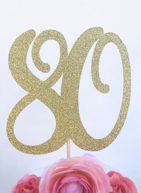 Sparkly Glitter 80 Cake Topper. 80 Centerpiece. 80th Birthday. | Etsy 80 Cake Topper, 80 Cake, Grandma Cake, 80 Birthday Cake, Happy 80th Birthday, Candle Topper, Cake Picks, Rock Rock, Baby Clip Art