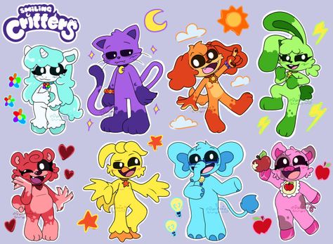 The Smiling Critters, Smiling Critters Fanart, Kawaii App, Derpy Hooves, My Little Pony Wallpaper, Indie Horror, Poppy Playtime, Cat Nap, Funky Art