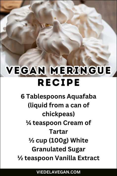 VEGAN MERINGUE RECIPE Eggless Meringue Recipe, Vegan Merengues, Vegan Meringue Cookies, Chickpea Meringue, Vegan Meringue Recipe, Aquafaba Whipped Cream, Aquafaba Meringue, Vegan Afternoon Tea, Egg Alternatives