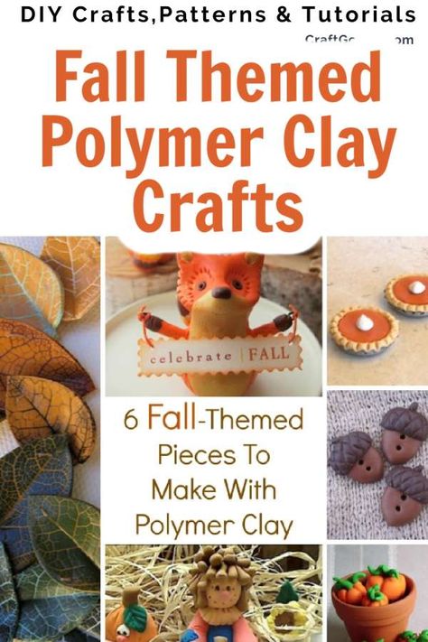 6 Fall-Themed Pieces To Make With Polymer Clay – Polymer Clay Fimo, Diy Fall Clay Crafts, Thanksgiving Clay Projects, Holiday Polymer Clay Ideas, Diy Clay Fall Decor, Thanksgiving Clay Ideas, Clay Fall Crafts, Fall Clay Projects, Polymer Clay Fall Ideas