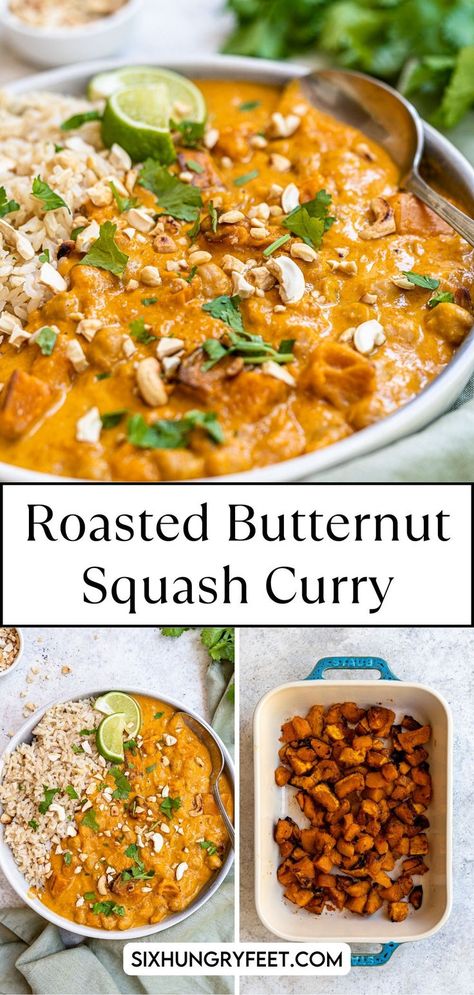 vegan butternut squash curry Fall Curry, Fall Casserole Recipes, Easy Vegetable Curry, Savory Butternut Squash, Squash Curry, Butternut Squash Casserole, Butternut Recipes, Butternut Squash Curry, Curried Butternut Squash Soup