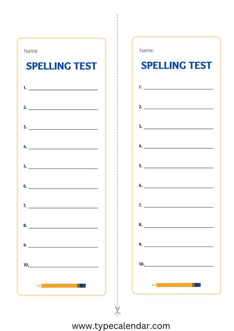 Spelling Test Template Free Printable, Spelling List Template, Spelling Test Template, How To Spell Words, Kindergarten Spelling, Booklet Template, Spelling Test, Spelling Rules, Spelling Patterns