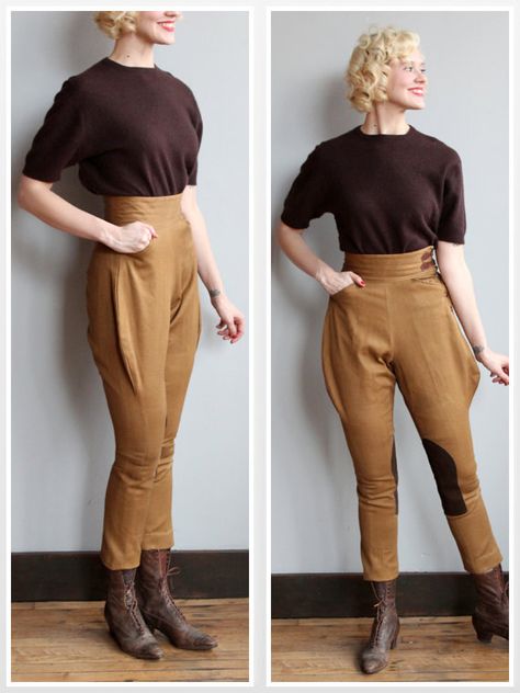 Late 30s/Early 40s Jodhpurs // Tally Ho Trousers // vintage Jodhpurs Pants, Breeches Equestrian, Jodhpur Pants, Horseback Riding Outfits, Patch Pants, Horse Riding Equestrian, Tally Ho, Riding Breeches, Riding Pants