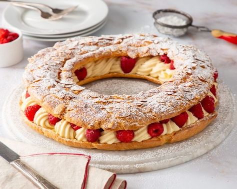 Paris-Brest519JBv2 Choux Ring, Diplomat Cream Recipe, Diplomat Cream, The Diplomat, Scratch Recipes, Paris Brest, William Sonoma, Bbc Food, Sweet Lips