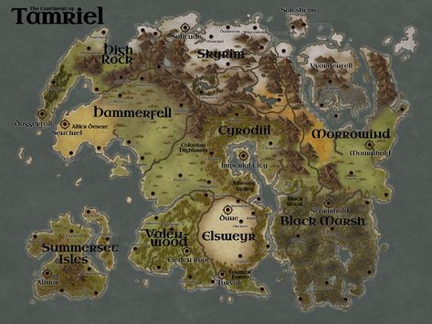 Fantasy World Maps, Elder Scrolls Map, Dm Tools, Elder Scrolls Lore, Evelynn League Of Legends, Fantasy Map Making, Train Map, Rpg World, Elder Scrolls Art