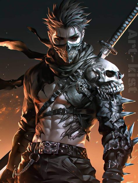 Dark Samurai, Dark Ninja, Cards Joker, Colorful Skull Art, The Jackal, Samurai Wallpaper, Dark Fantasy Artwork, Theme Tattoo, Already Gone