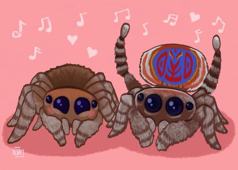 Just a couple of peacock spiders to lighten your day :) #dgvillustrations #digitalillustration #illustrationart #cuteillustration #digitalart #cutespiders #animaldrawings Peacock Jumping Spider, Peacock Spider Drawing, Spider Cute Art, Cute Jumping Spider Drawing, Spider Familiar, Cute Spider Art, Cute Spider Drawing, Spiders Drawing, Monster Cans Diy