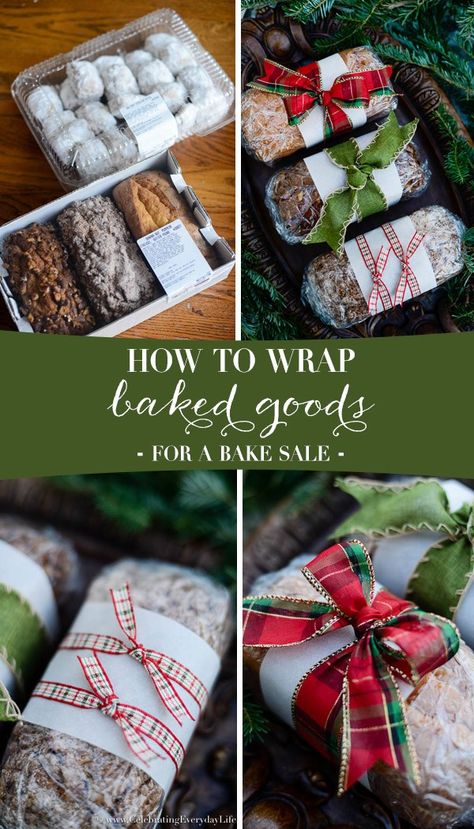 how to wrap baked goods for a bake sale, Christmas Food Gift DIY, Christmas Food gift ideas, Holiday food gift wrap, Christmas food gifts, wrapping Christmas food gifts, Celebrating Everyday Life with Jennifer Carroll Food Gifts Wrapping, Christmas Cookies Packaging, Bake Sale Packaging, Diy Food Gifts, Christmas Food Gifts, How To Wrap, Cookie Packaging, Baking Gifts, Edible Gifts