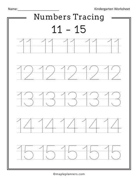 Download free printable Numbers tracing 11-15 worksheet #freeprintable #worksheets Number 1 To 15 Worksheet, 11-15 Worksheets, Numbers 11-15 Worksheets, 11 To 15 Worksheets, Number 15 Worksheets Preschool, Free Number Tracing Printables, 11 Worksheet, Numbers Tracing, Tracing Worksheets Free