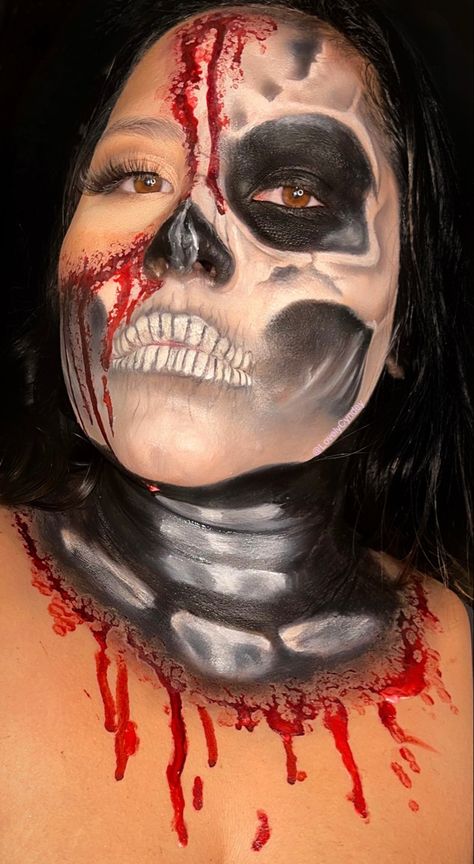 Halloween Makeup Blood, Blood Makeup, Spfx Makeup, Skeleton Makeup, Halloween 2024, Cool Art Drawings, Makeup Art, Halloween Makeup, Skeleton