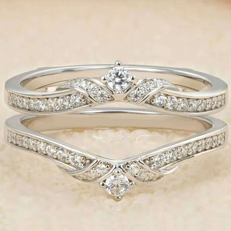 Triangle Ring Engagement, Ring Jacket Wedding Band, Wedding Ring Enhancers, Ring Enhancers, Ring Guards Enhancer, Cubic Zirconia Wedding Rings, Diamond Enhancer, Ring Wrap, Ring Enhancer