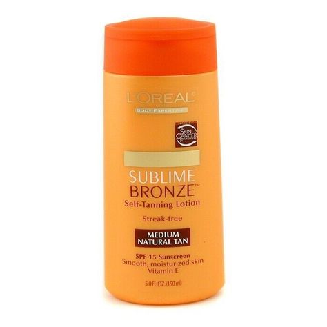 L’Oréal Sublime Bronze self tanning lotion medium natural tan SPF 15 5oz /150 ml.   Very Hard to Find! Fast Shipping!