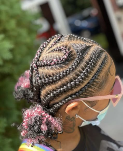 Plat Back Braids, Braided Hairstyles Black Girls Kids, Braided Heart Hairstyles, Heart Hairstyles, Braided Heart, Black Kids Braids Hairstyles, Hairstyles For Black Kids, Lil Girl Hairstyles, Feed In Braids Hairstyles