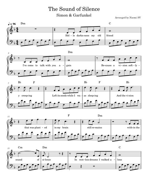 Download and print in PDF or MIDI free sheet music for The Sound Of Silence by Simon & Garfunkel arranged by Naomi SV for Harp (Solo) Piano Music Sheet For Beginners, Free Sheet Music For Piano Beginners, Easy Piano Sheet Music For Beginners Free Printable, Free Piano Sheet Music Printables Easy, Lyre Sheet Music, Easy Popular Piano Sheet Music, Free Christmas Sheet Music Printables, Lyre Music Sheet, Piano Sheet Music With Letters Popular