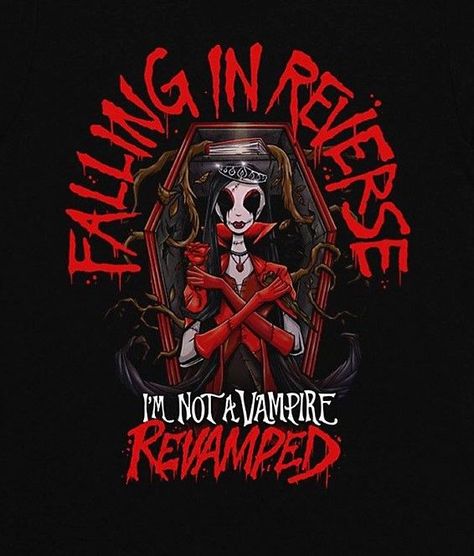 Falling In Reverse Fanart, Ronnie Radke Im Not A Vampire Revamped, Falling In Reverse Album Cover, Falling In Reverse Shirt, Emo Band Posters, Falling In Reverse Aesthetic, Falling In Reverse Poster, Falling In Reverse Tattoos, Falling In Reverse Wallpapers