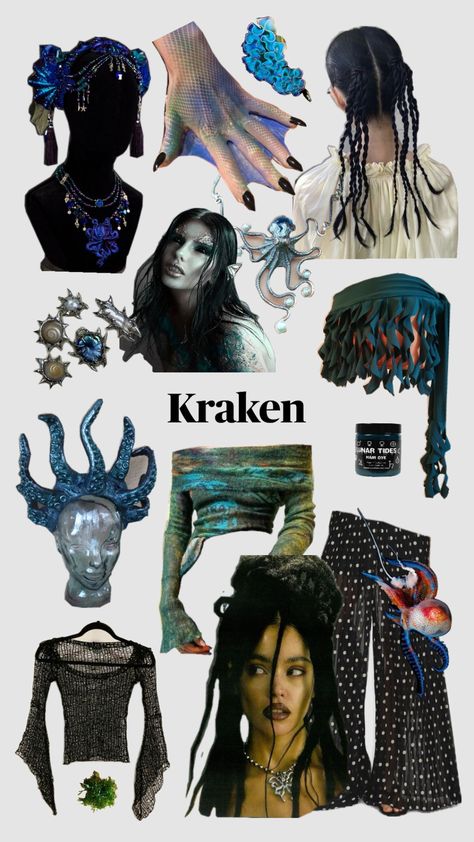 Magical Creatures Costume, Jabberwocky Costume, Halloween Concept Costumes, Sea Costume Ideas, Sea Creatures Costumes, Kraken Costume, Sea Monster Costume, Mythology Costumes, Sea Creature Costume