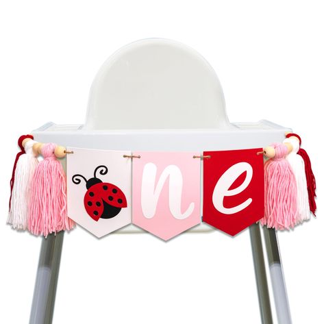 PRICES MAY VARY. 【LADYBUG THEMED HIGH CHAIR BANNER】- Ladybird themed high chair banner decorations can bring a cheerful and lively atmosphere to a birthday party. The cute ladybird pattern on the banner adds a touch of whimsy and creates a fun and playful environment that guests will love. A ladybird themed party is sure to put a smile on everyone's face. 【WONDERFUL BIRTHDAY DECORATION】- Banners with an insect theme added vigour and attraction to the celebrations. The colourful cards and ladybir Ladybug First Birthday Party, Ladybug First Birthday, Ladybug 1st Birthday, 1st Birthday High Chair, First Birthday Favors, Birthday High Chair, 1st Birthday Party Themes, Ladybug Birthday