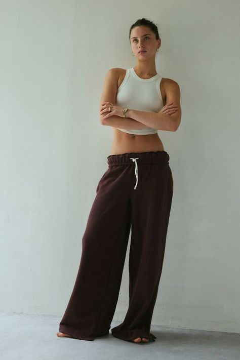 Brown Joggers, Contrast Piping, Split Hem, Christmas Wishlist, Lifestyle Brands, Jogger Pants, Women Lingerie, Workout Clothes, Jogging