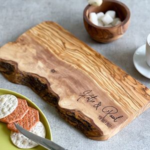 Antipasti Board, Olive Wood Cheese Board, Personalized Cheese Board, Wood Cheese Board, Personalized Engraved Gifts, Leaving Gifts, Anniversary Gifts For Couples, Cheese Platters, Natural Edge