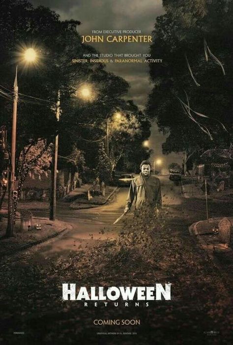 Halloween 2017- I cannot wait! Hopefully it won't be all Rob Zombie fuckin stupid like the last one. Horror Movies Halloween, American Horror Movie, John Carpenter Halloween, Halloween Michael Myers, Halloween Film, Slasher Movies, The Boogeyman, Film Horror, Horror Posters