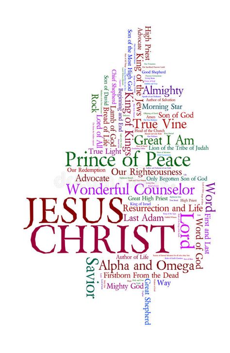 The Names Of Jesus, Jesus Christ Resurrection, Word Cloud Art, Christian Graphics, Jesus Is Risen, Sunday School Crafts For Kids, Bible Words Images, Bible Illustrations, Names Of Jesus Christ