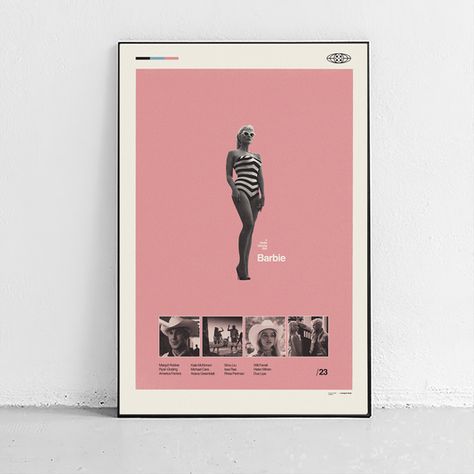 Movie Poster Barbie, Barbie Poster, Family Movie Poster, Midcentury Modern Art, Flat Furniture, Greta Gerwig, Modern Art Print, Barbie Movie, Artist House