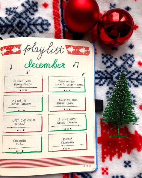 December Playlist Bullet Journal, December Playlist, Hary Styles, Bullet Journal Christmas, Journal Christmas, Blind Channel, Journal 3, Last Christmas, Christmas Song