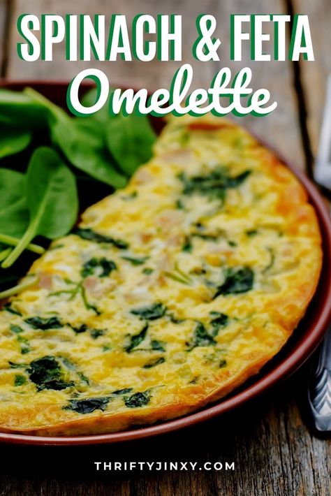 Greek Omlette Healthy, Spinach Omelette Healthy, Spinach Egg Omelette Recipe, Feta Omlet Recipes, Egg Spinach Omelette, Spinach Feta Omelette Recipe, Greek Omelette Recipe, Spinach Omlet Recipes Easy, Spinach And Feta Omelette