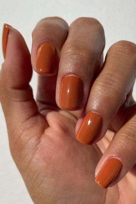 Orange Nail, Burnt Orange Nails, Simple Fall Nails, Orange Nail Designs, Orange Nail Polish, 2023 Nail, Fall Nail Polish, Nagellack Trends, Fall Nail Trends