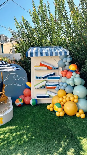 Cabana Birthday Party, Beach Pop Up, Beach Club Birthday Party, Hello Summer Party, Birthday Beach Theme, Kids Pool Party Ideas, Cabana Party, Splish Splash Party, Minions Birthday Theme