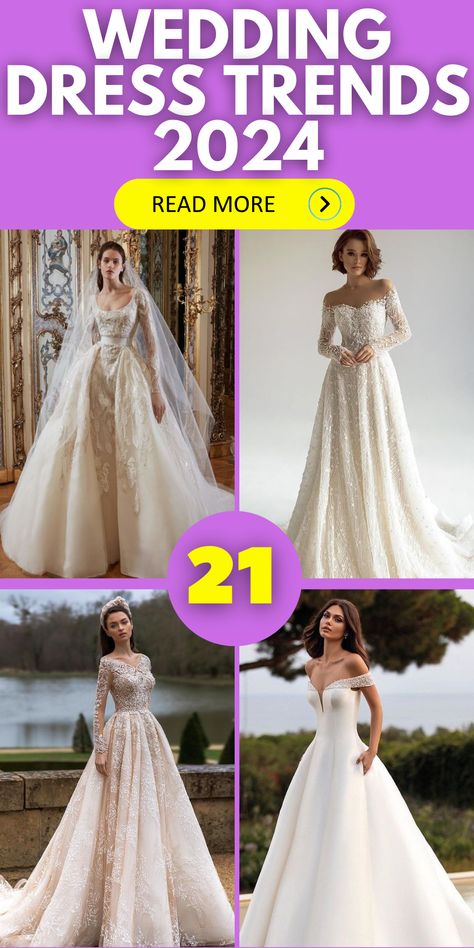 2024 Wedding Dress Trends: 21 Ideas to Steer Your Bridal Choice Bride Dresses 2024, Romantic Winter Wedding Dress, 2024 Wedding Gown Trends, Bridal Dresses 2024 Trends, Trending Wedding Dresses 2024, Newest Wedding Trends, Latest Wedding Gowns Bridal Collection, Bridal Gowns 2024, Latest Wedding Gowns 2024