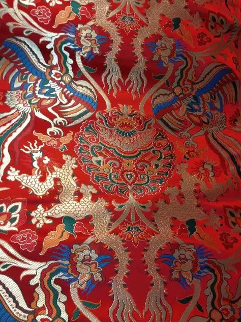 Chinese Pattern Design, Silk Tapestry, Chinese Fabric, Asian Textiles, Chinese Pattern, Chinese Silk, Dragon Pattern, Net Fabric, Chinese Patterns