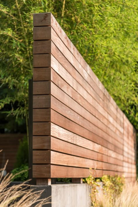 Urban Yard, Modern Wood Fence, Coastal Plants, Diy Backyard Fence, Yard Remodel, Wood Fence Design, Home Staging Ideas, Modern Fence Design, Front Fence