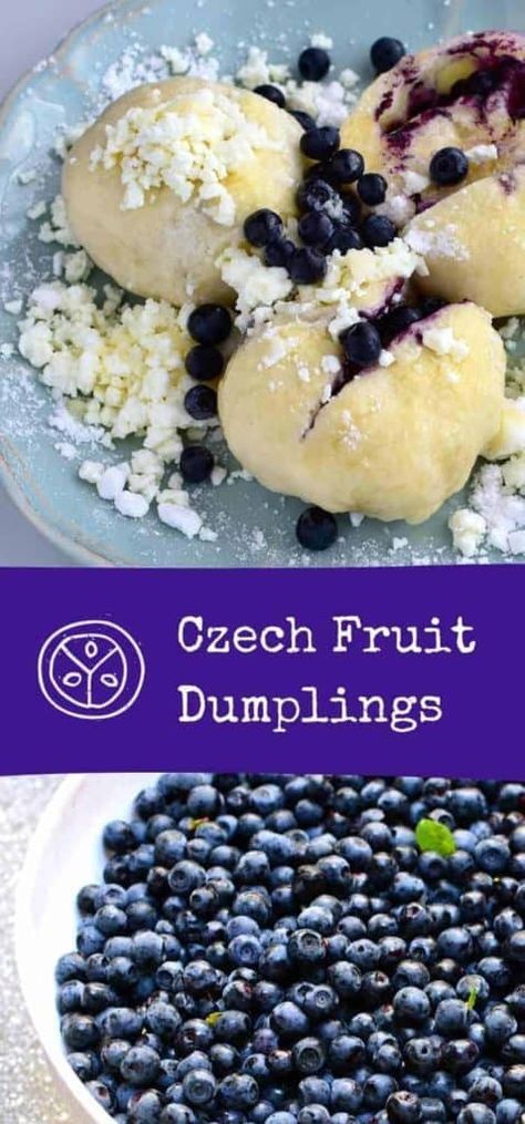 Fruit Dumplings Easy Recipes, Czech Fruit Dumplings Recipe, Czech Breakfast Recipes, Czech Dumplings Recipe, Czech Recipes Traditional, Bohemian Dumplings Recipe, Czechia Recipes, Czech Dumplings, Bohemian Recipes