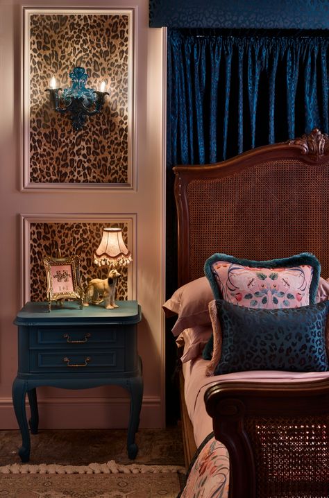 Are you all caught up on this weeks #RenovationNation on @channel4? If so you might have spotted our Rapture True Leopard wallpaper on the walls of this beautifully designed bedroom come bathroom by @noushka_design For the same look pair our Rapture True Leopard wallpaper with 003 Pink Cloud paint on the adjacent walls and ceiling and Big Kat Navy linen fabric on the soft furnishings Photography by @darrenchung74 Leopard Room, Designed Bedroom, Magnolia Wallpaper, Pink Clouds Wallpaper, Cloud Paint, Nice Rooms, Bedroom Vibes, Wall Murals Painted, Pink Cloud