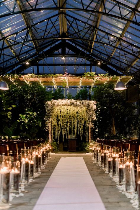 Starry Lights For Romantic Candlelit Planterra Conservatory Wedding Under the Stars #planterrawedding #planterraconservatorywedding #detroitwedding Planterra Conservatory Wedding, Wedding Under The Stars, Planterra Conservatory, Conservatory Wedding, Venue Design, Starry Night Wedding, Wedding Ceremony Ideas, Starry Lights, Greenhouse Wedding