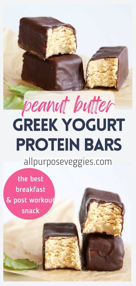 Yogurt Protein Bars, Greek Yogurt Peanut Butter, Ella Vegan, Recipes High Protein, Yogurt Protein, Greek Yogurt And Peanut Butter, Peanut Butter Protein Bars, Protein Baking, High Protein Desserts