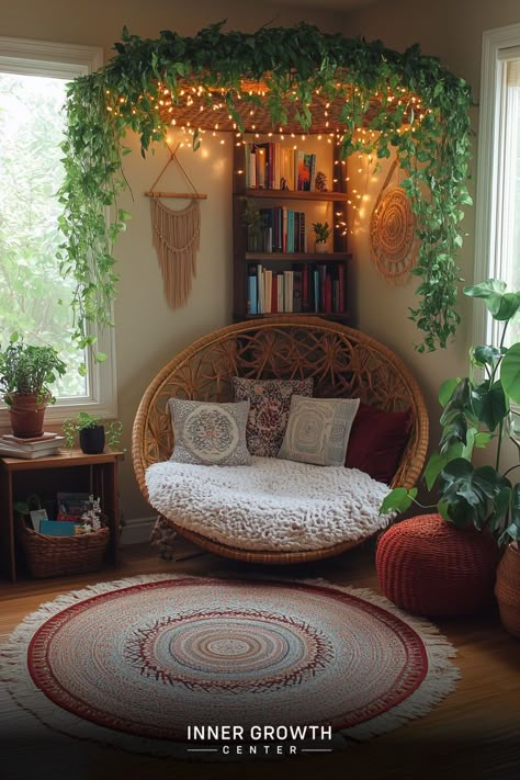 Nurture Your Soul, A Reading Nook, Zen Room, Corner Decor, Book Corners, Cozy Room Decor, Reading Nooks, Room Design Bedroom, Cozy Reading