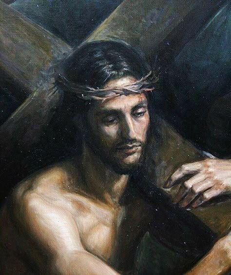 Jesus Carrying The Cross, Jesus Christ Crucified, Carrying The Cross, Biblical Artwork, Cross Pictures, Jesus Artwork, Jesus Christ Artwork, Jesus Photo, Jesus Christ Art