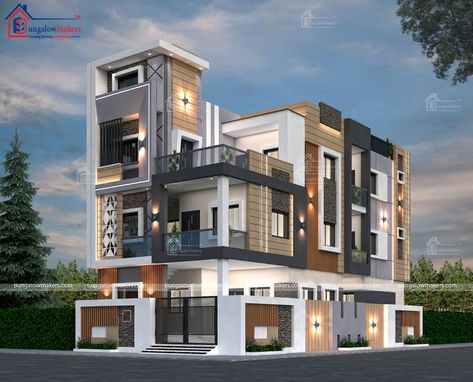 Have A Look At 1800 Sq. Ft. House Front Elevation Design Project Details: Client Name: Mr. Soumen Bose Plot Size: 30” X 60”sq. Ft. Vastu Direction: East Location: Noida, UP For More Information Kindly call us at +91-7880088716 visit: www.bungalowmakers.com #homedesign #HomeDecor #designer #home #architecturaldesign House Front Elevation Design, Small Apartment Building Design, House Front Elevation, Front Elevation Design, Punjabi Wedding Couple, Small Apartment Building, Elevation Plan, House Balcony Design, Front Elevation Designs