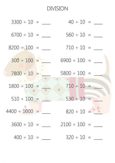 Division by 10 or 100 Worksheet #1 - KidsPressMagazine.com Simple Division, Division Math, Division Practice, Division Worksheets, Math Division, Free Printable Worksheets, Math Worksheet, Worksheet Template, Math Games