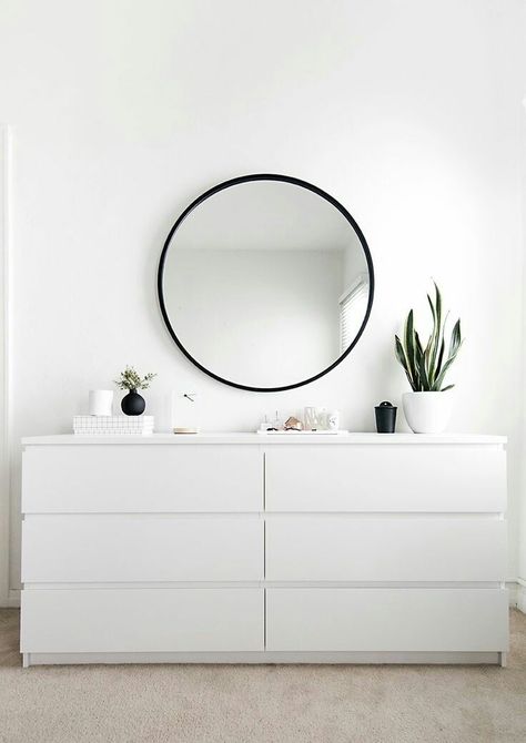 Bedroom Moodboard, Interiors Bedroom, Minimalist Dekor, Ikea Malm Dresser, Malm Dresser, Minimal Interior Design, Ikea Bedroom, Ikea Malm, White Dresser