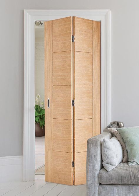 Bi Folding Door, Bifold Bedroom Doors, Bi Fold Internal Doors, Acordian Doors Interior, Modern Bifold Doors, Folding Wooden Doors, Bifold Doors Bathroom, Wood Folding Doors, Folding Doors Ideas