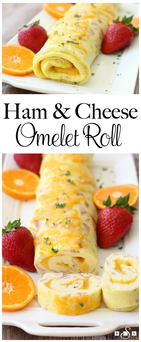 Light Breakfast Ideas, Omelet Roll, Ham And Cheese Omelette, Cheese Omelet, Light Breakfast, Ham Cheese, What's For Breakfast, Breakfast Options, Breakfast Items