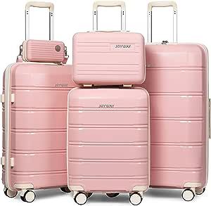 But maybe I buy these... Pink Luggage Sets, Pink Suitcase, Best Travel Luggage, Hardside Luggage Sets, Pink Luggage, Carry On Tote, Lightweight Suitcase, 3 Piece Luggage Set, Hardside Spinner Luggage