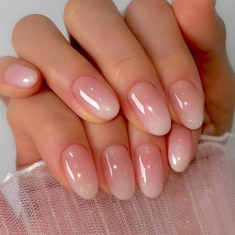 PRICES MAY VARY. 💖【Almond Press on Nails】- Made of good acrylic ABS material, firm and not fragile or break or fade, more glossy, wouldn't hurt your nails, softness is similar to human nails. 💖【Almond Fake Nails Package】- 24pcs/12 sizes almond nails, 1 nail file, 24pcs jelly glue. (Durability of jelly glue is not as good as liquid glue, but it makes fake nails reusable，Please use suitable glue according to different scenes). 💖【Glue on Nails Almond Shape】 - Press ons easy to wear and unloading Pink Nail, Gradient Nails, Nail Arts, Fake Nails White, Shiny Nails, Nagel Inspo, Oval Nails, Nail Accessories, Artificial Nails