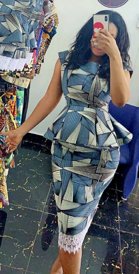 Chitenge peplum dress. Kanyget fashions + Latest Ankara Skirt And Blouse Styles, Latest Ankara Skirt And Blouse, Ankara Skirt And Blouse, Skirt Diy, Skirt Tulle, Best African Dresses, Short African Dresses, African Fashion Skirts, Latest Ankara