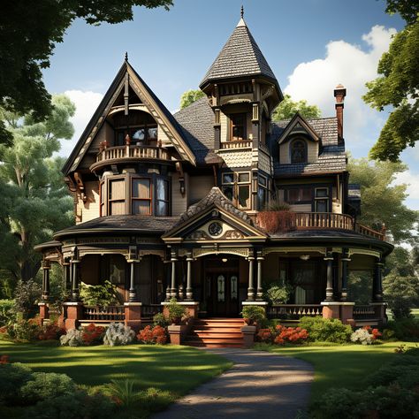 The Quintessence of Victorian House Plans The Victorian era, a period stretching from 1837 to 1901, saw an architectural revolution that still catches the eye and captures the heart. With their intricate woodwork, high ceilings, and decorative details, Victorian house plans hark back to a time when craftsmanship was king. But it’s not just about looks; these structures were a testament to balance and functionality, embodying a sophistication that’s as practical today as it was then. Ke... Victorian Homes Blueprints, Elegant Victorian House, Mountain Victorian House, Queen Anne House Plans Layout, Victorian House With Garage, Victorian House Architecture, Victorian Craftsman House, Large Victorian House Plans, Gothic Victorian Home Floor Plans